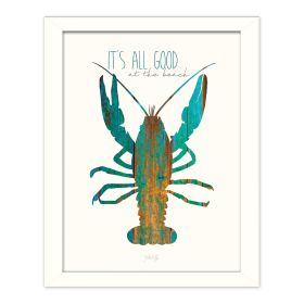 "It's All Good at the Beach" By Marla Rae; Printed Wall Art; Ready To Hang Framed Poster; White Frame