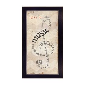 "Play It" By Marla Rae; Printed Wall Art; Ready To Hang Framed Poster; Black Frame