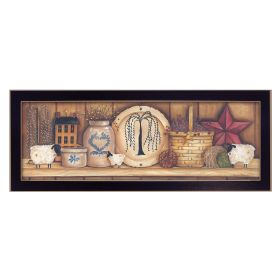 "Shelf Gathering" By Mary June; Printed Wall Art; Ready To Hang Framed Poster; Black Frame