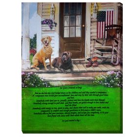 "So God Created a Dog" LED Light Canvas by Opportunties; Printed Wall Art; Ready To Hang