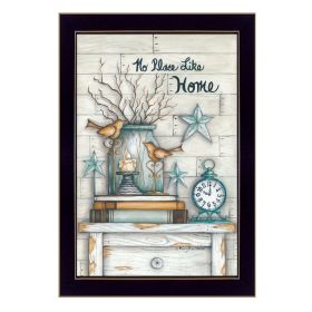 "No Place Like Home" By Mary June; Printed Wall Art; Ready To Hang Framed Poster; Black Frame