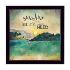 "Sunshine and Lake Water" By Marla Rae; Printed Wall Art; Ready To Hang Framed Poster; Black Frame