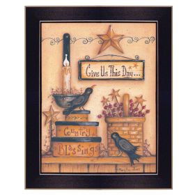 "Give Us This Day" By Mary June; Printed Wall Art; Ready To Hang Framed Poster; Black Frame