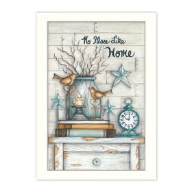 "No Place Like Home" By Mary June; Printed Wall Art; Ready To Hang Framed Poster; White Frame