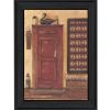 "Old Red Pie Safe" By Pam Britton; Printed Wall Art; Ready To Hang Framed Poster; Black Frame