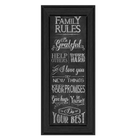 "Family Rules" By Susan Ball; Printed Wall Art; Ready To Hang Framed Poster; Black Frame