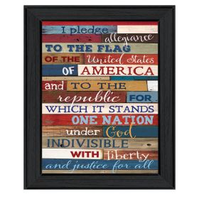 "Pledge of Allegiance" By Marla Rae; Printed Wall Art; Ready To Hang Framed Poster; Black Frame