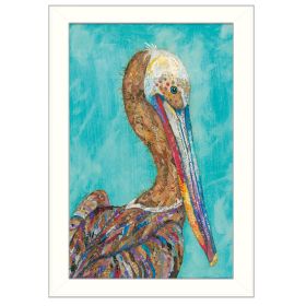 "Pelican I" By Lisa Morales; Printed Wall Art; Ready To Hang Framed Poster; White Frame