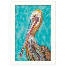 "Pelican II" By Lisa Morales; Printed Wall Art; Ready To Hang Framed Poster; White Frame