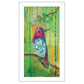 "Anna's Hummingbird" By Lisa Morales; Printed Wall Art; Ready To Hang Framed Poster; White Frame