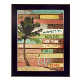 "Beach Memories" By Marla Rae; Printed Wall Art; Ready To Hang Framed Poster; Black Frame