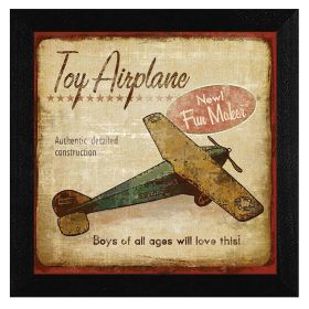 "Toy Airplane" By Mollie B.; Printed Wall Art; Ready To Hang Framed Poster; Black Frame