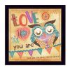 "Owl" By Mollie B.; Printed Wall Art; Ready To Hang Framed Poster; Black Frame