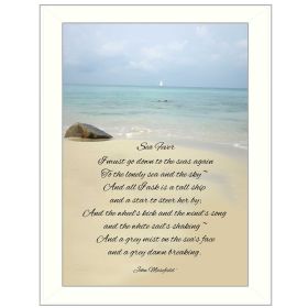 "Sea Fever" By Trendy Decor4U; Printed Wall Art; Ready To Hang Framed Poster; White Frame