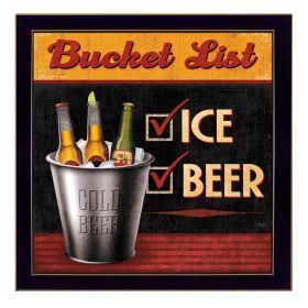 "Bucket List" By Mollie B.; Printed Wall Art; Ready To Hang Framed Poster; Black Frame