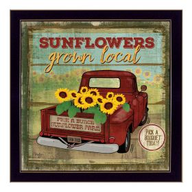 "Sunflowers From the Farm" By Mollie B.; Printed Wall Art; Ready To Hang Framed Poster; Black Frame