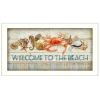 "Welcome to the Beach" By Mollie B.; Printed Wall Art; Ready To Hang Framed Poster; White Frame