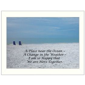 "A Place near the Ocean" By Trendy Decor4U; Printed Wall Art; Ready To Hang Framed Poster; White Frame