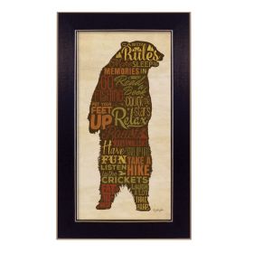 "Cabin rules" By Lauren Rader; Printed Wall Art; Ready To Hang Framed Poster; Black Frame