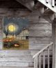 "Spooky Harvest Moon" By Artisan Billy Jacobs; Printed on Wooden Picket Fence Wall Art