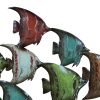 Three Dimensional Hanging Metal Fish Wall Art Decor; Multicolor