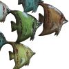 Three Dimensional Hanging Metal Fish Wall Art Decor; Multicolor