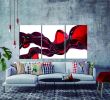 Oppidan Home &quot;Abstrat Liquid in Red&quot; 3 Piece Acrylic Wall Art (36&quot;H x 72&quot;W)