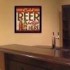 "Cold Beer Served Here" By Mollie B.; Printed Wall Art; Ready To Hang Framed Poster; Black Frame