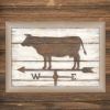 "Farmhouse Cow" By Annie LaPoint; Printed Wall Art; Ready To Hang Framed Poster; Beige Frame