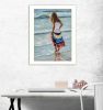 "The Striped Skirt" By Georgia Janisse; Printed Wall Art; Ready To Hang Framed Poster; White Frame