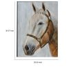 Hand Painted Horse Wooden Wall Art Decor; Multicolor