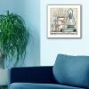 "Lantern on Books" By Mary June; Printed Wall Art; Ready To Hang Framed Poster; White Frame