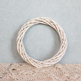 Christmas Ring Wicker Rattan Woven Artifact Garland Eternal Flower (Option: Fine style white-10cm)