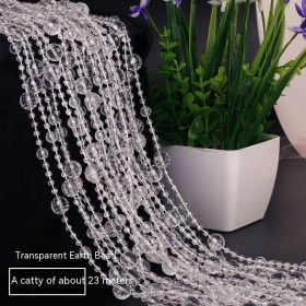 Suspended Ceiling Sheer Decoration Wedding Colorful Flying Saucer Crystal Tree Bead Necklace (Option: Transparent Earth Beads 23 M)