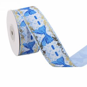 Duplex Printing Bronzing Ribbon Flower Series (Option: 5yard 4.5m-1Color-3.8cm)