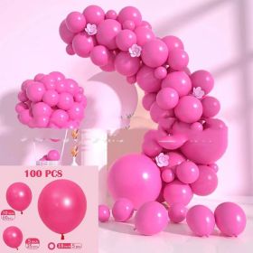 Latex Birthday Arch Balloon Chain Proposal Party Decoration (Option: Pink 100PCS)