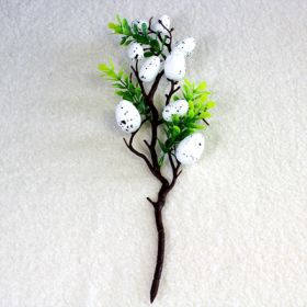 Foam Simulation Fruit Branch Fake Flower Ornaments Living Room Decoration (Option: White leaf)