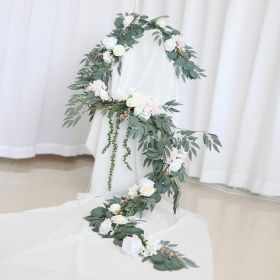 Simulation Eucalyptus Willow Leaf Wedding Festival Party Ornamental Garland (Color: White)