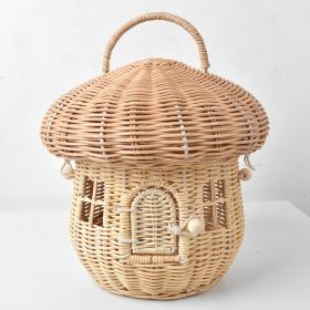 Nordic Children's Mushroom Rattan Weave Bag Small Basket Boys And Girls Toy Storage Box Children's Room Decoration (Option: Mushroom)