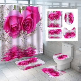 Digital Printing Polyester Shower Curtain Bathroom Pansy Reflection (Option: Tp770-90x180)