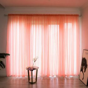 Simple And Modern Balcony Solid Color Gauze Curtain (Option: Orange-3x2.7Hook)