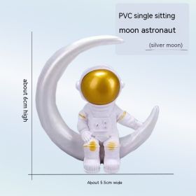 Astronaut Spaceman Blind Box Gift Decoration (Option: Silver Moon-6cm)