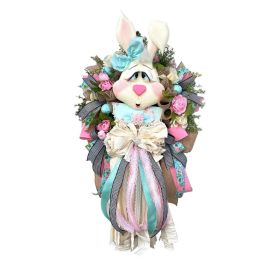 Easter Bunny Pendant Christmas Wreath Decoration Home Door Hanging (Option: Rabbit wreath)