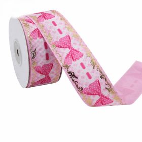 Duplex Printing Bronzing Ribbon Flower Series (Option: 10yard 9m-11Color-3.8cm)