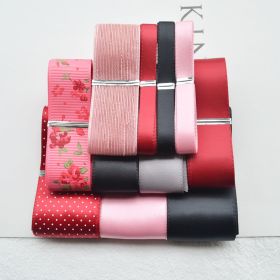 Ribbon Combination Set Ribbon Material Package Handmade Hair Accessories Headdress Accessories (Option: Red Ribbon-12M)