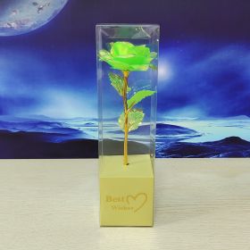 Colorful Gold Gold-foil Roses Mother's Day 520 Artificial Flower Valentine's Day Gift Christmas (Option: Emerald Green)