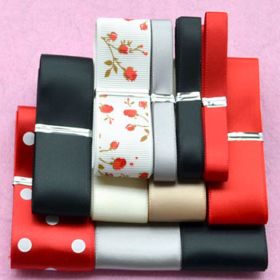 Ribbon Combination Set Ribbon Material Package Handmade Hair Accessories Headdress Accessories (Option: Wine Red Ribbon-12M)