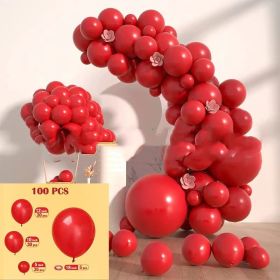 Latex Birthday Arch Balloon Chain Proposal Party Decoration (Option: Bright red 100PCS)