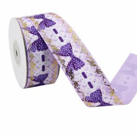 Duplex Printing Bronzing Ribbon Flower Series (Option: 5yard 4.5m-9Color-3.8cm)