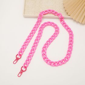 Color Acrylic Chain Mobile Phone Charm Handmade Bag (Option: Rose Red-21 Ã— 29mm)